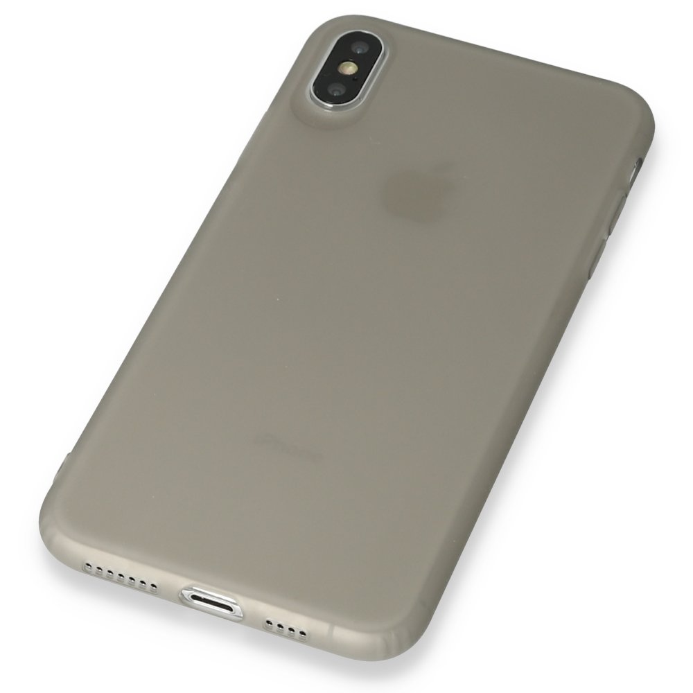iPhone XS Max Kılıf Hopi Silikon - Füme iPhone XS Max Kılıf Hopi Silikon - Füme