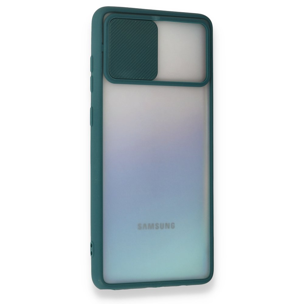  Samsung Galaxy A81 / Note 10 Lite Kılıf Palm Buzlu Kamera Sürgülü Silikon - Yeşil