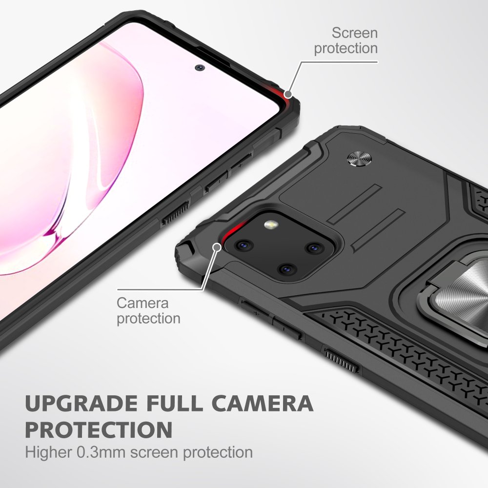  Samsung Galaxy A81 / Note 10 Lite Kılıf Zegna Yüzüklü Silikon Kapak - Siyah