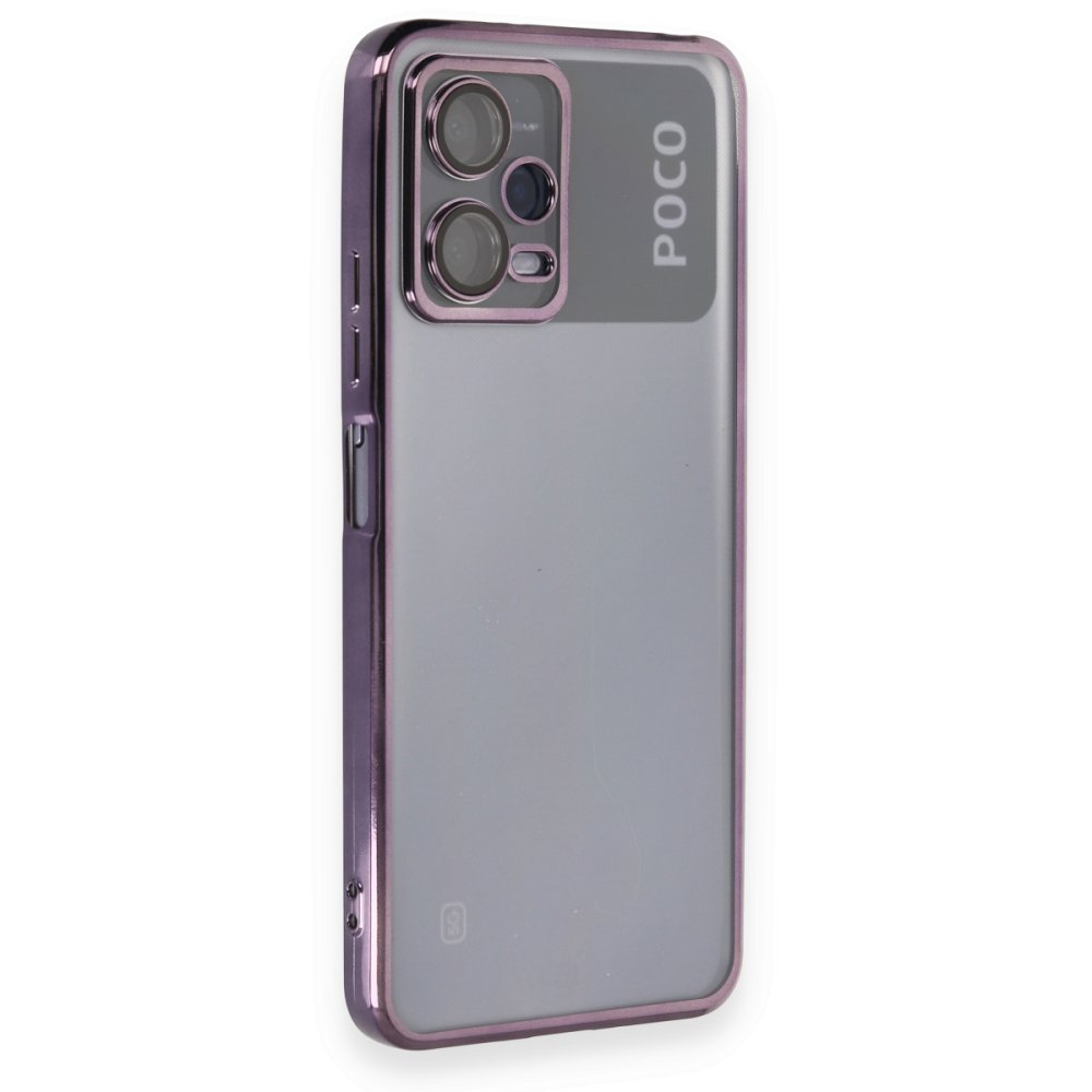 Xiaomi Poco X5 5G Kılıf Razer Lensli Silikon - Mor Xiaomi Poco X5 5G Kılıf Razer Lensli Silikon - Mor