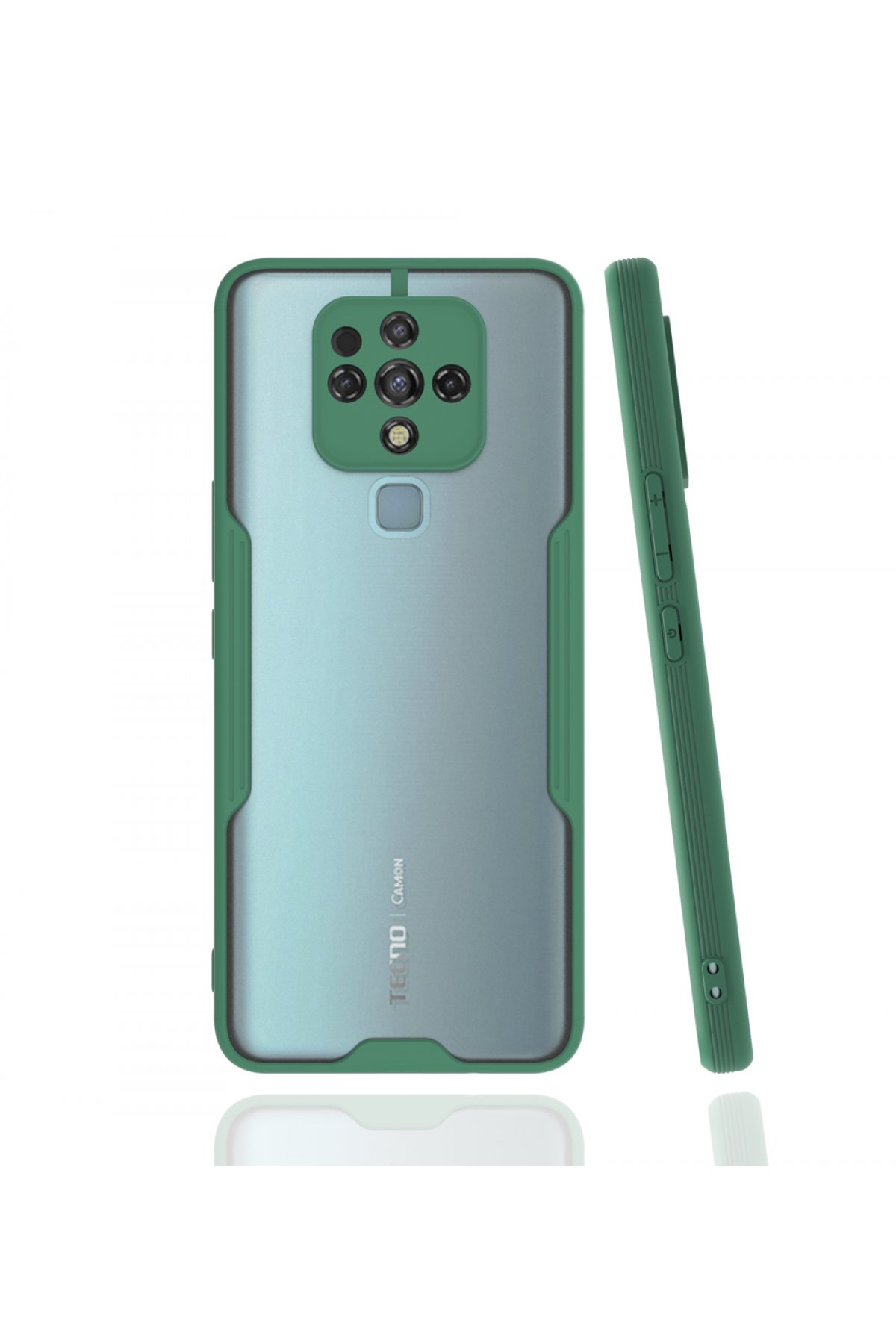 Tecno Camon 16 Kılıf Platin Silikon - Yeşil