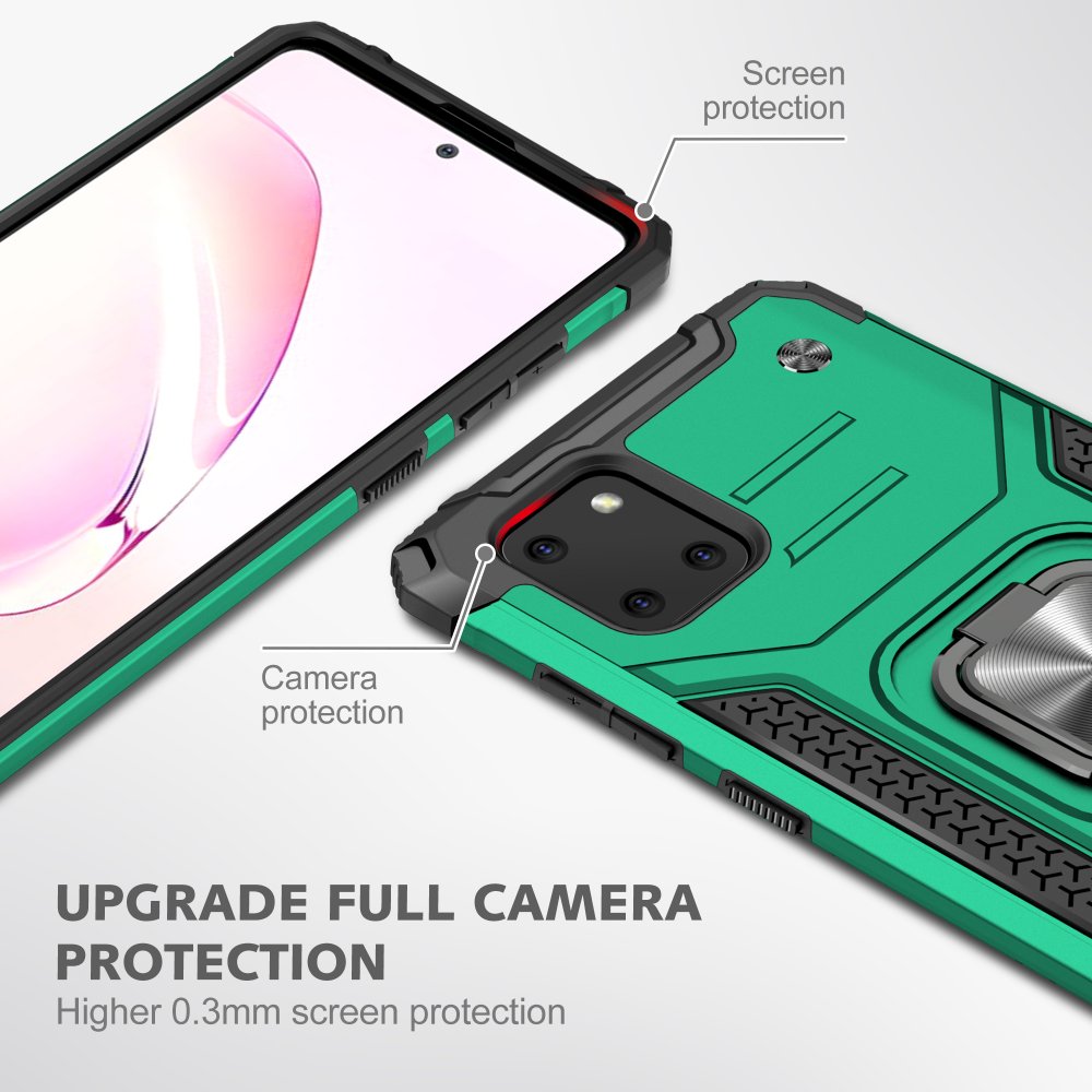  Samsung Galaxy A81 / Note 10 Lite Kılıf Zegna Yüzüklü Silikon Kapak - Koyu Yeşil