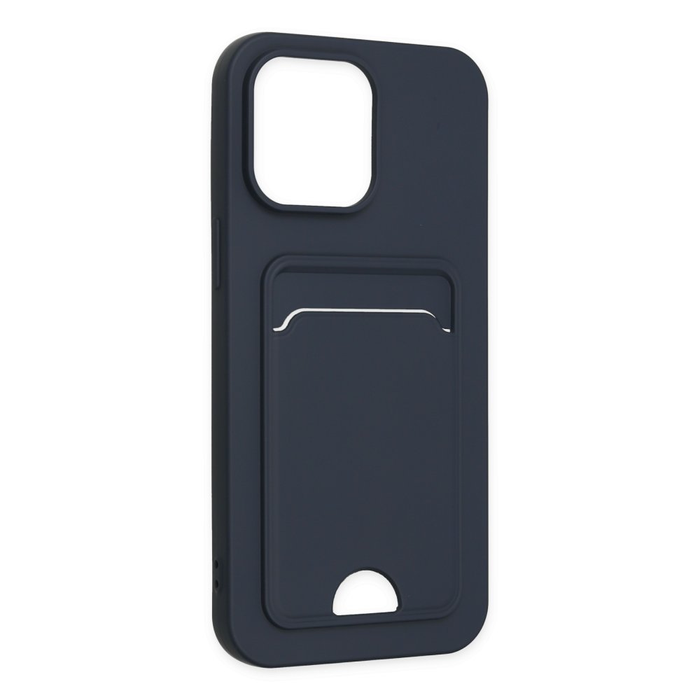  iPhone 14 Pro Kılıf Kelvin Kartvizitli Silikon - Lacivert