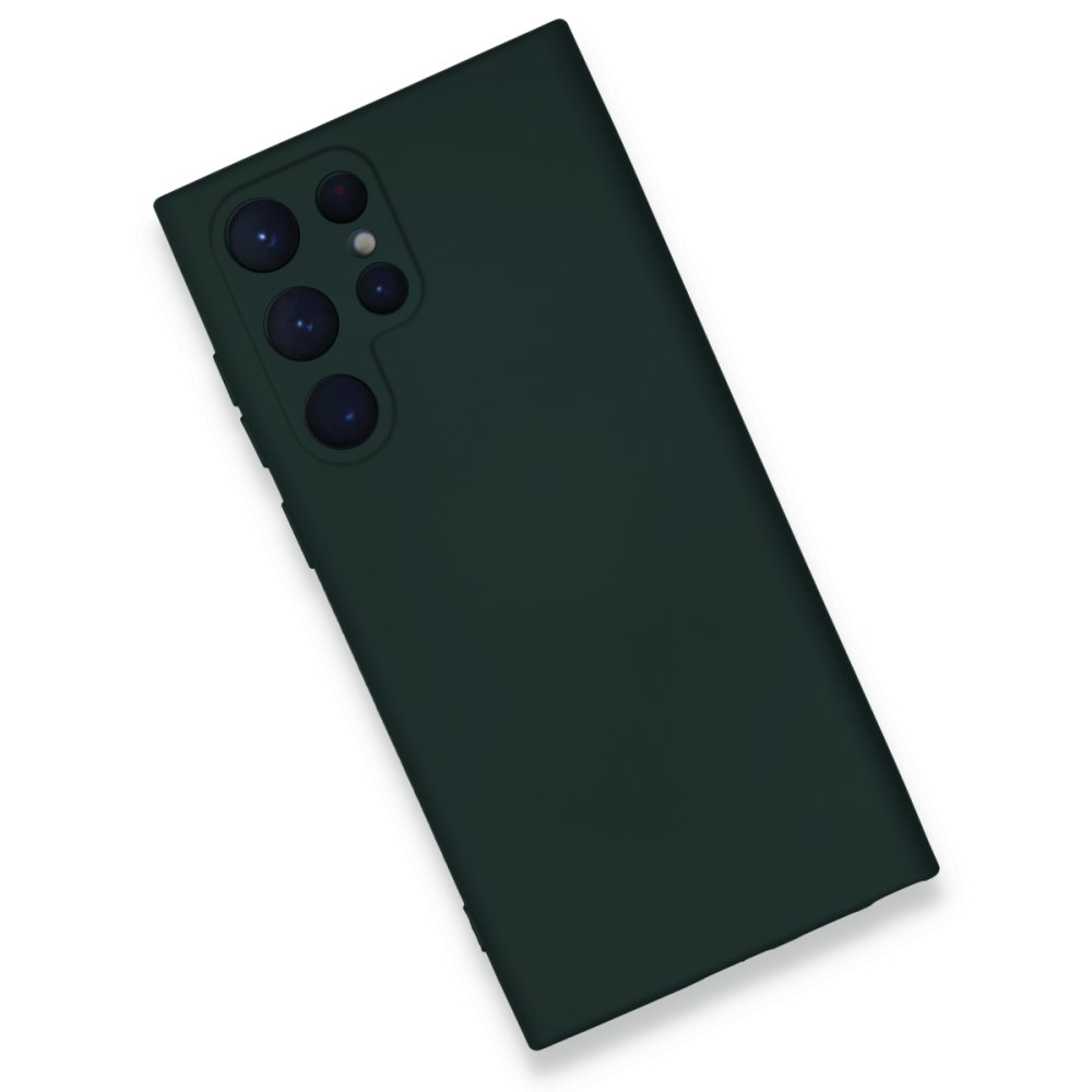  Samsung Galaxy S23 Ultra Kılıf Nano içi Kadife Silikon - Koyu Yeşil