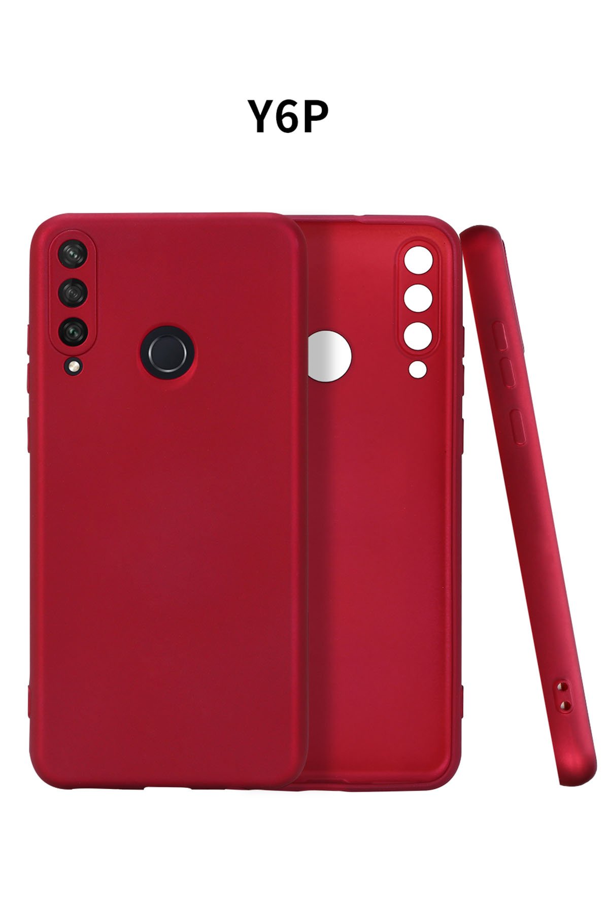 Huawei Y6P Kılıf First Silikon - Bordo  Huawei Y6P Kılıf First Silikon - Bordo