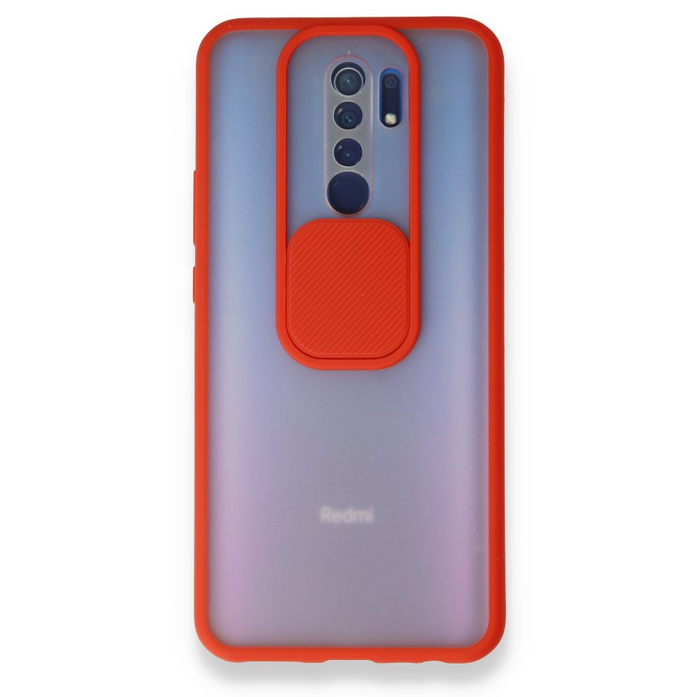 Redmi 9 Kılıf Palm Buzlu Kamera Sürgülü Silikon - Kırmızı Redmi 9 Kılıf Palm Buzlu Kamera Sürgülü Silikon - Kırmızı