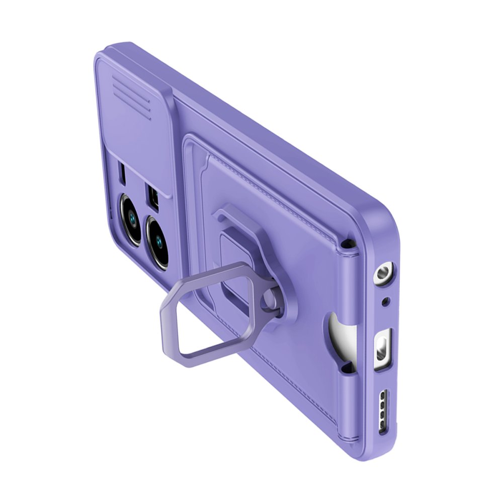  Vivo Y22S Kılıf Zuma Kartvizitli Yüzüklü Silikon - Lila