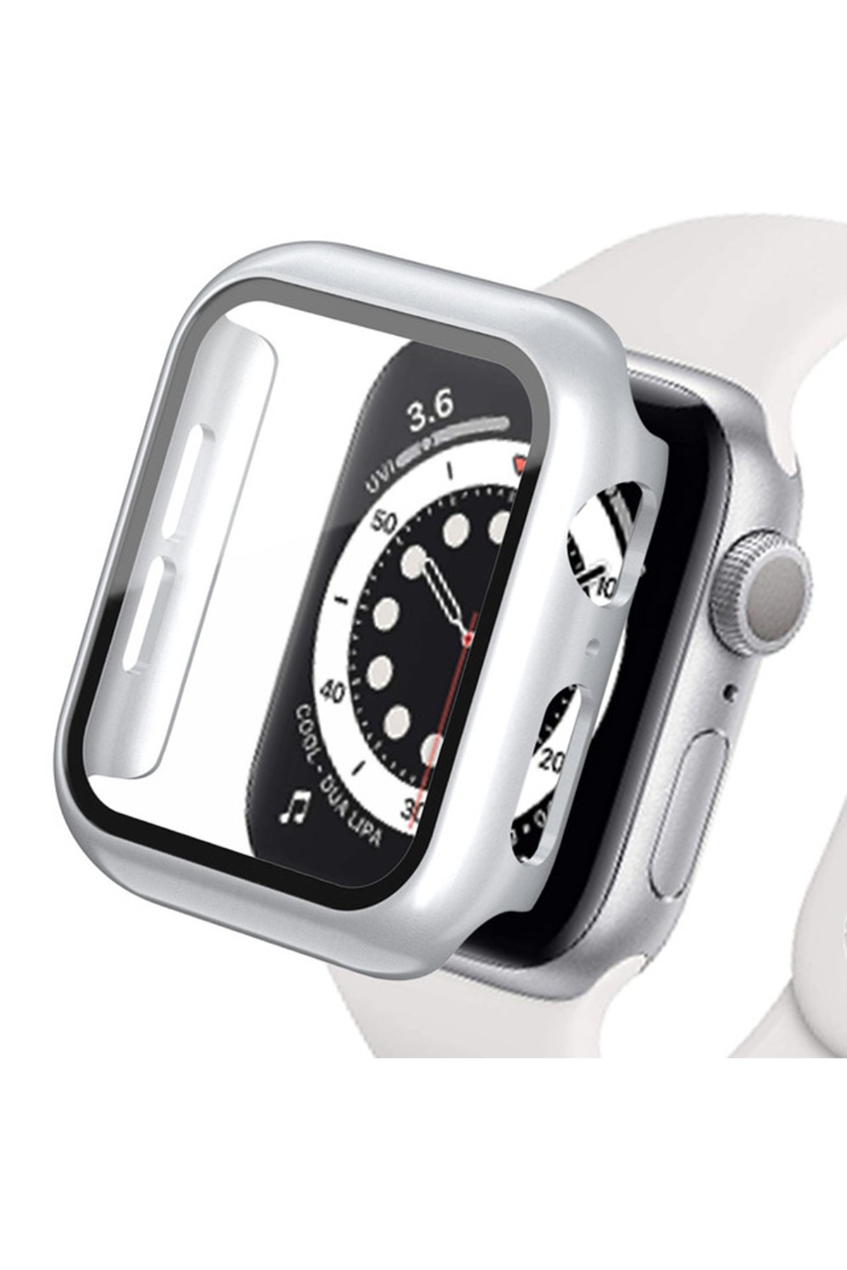  Apple Watch Ultra 49mm Camlı Kasa Ekran Koruyucu - Gümüş