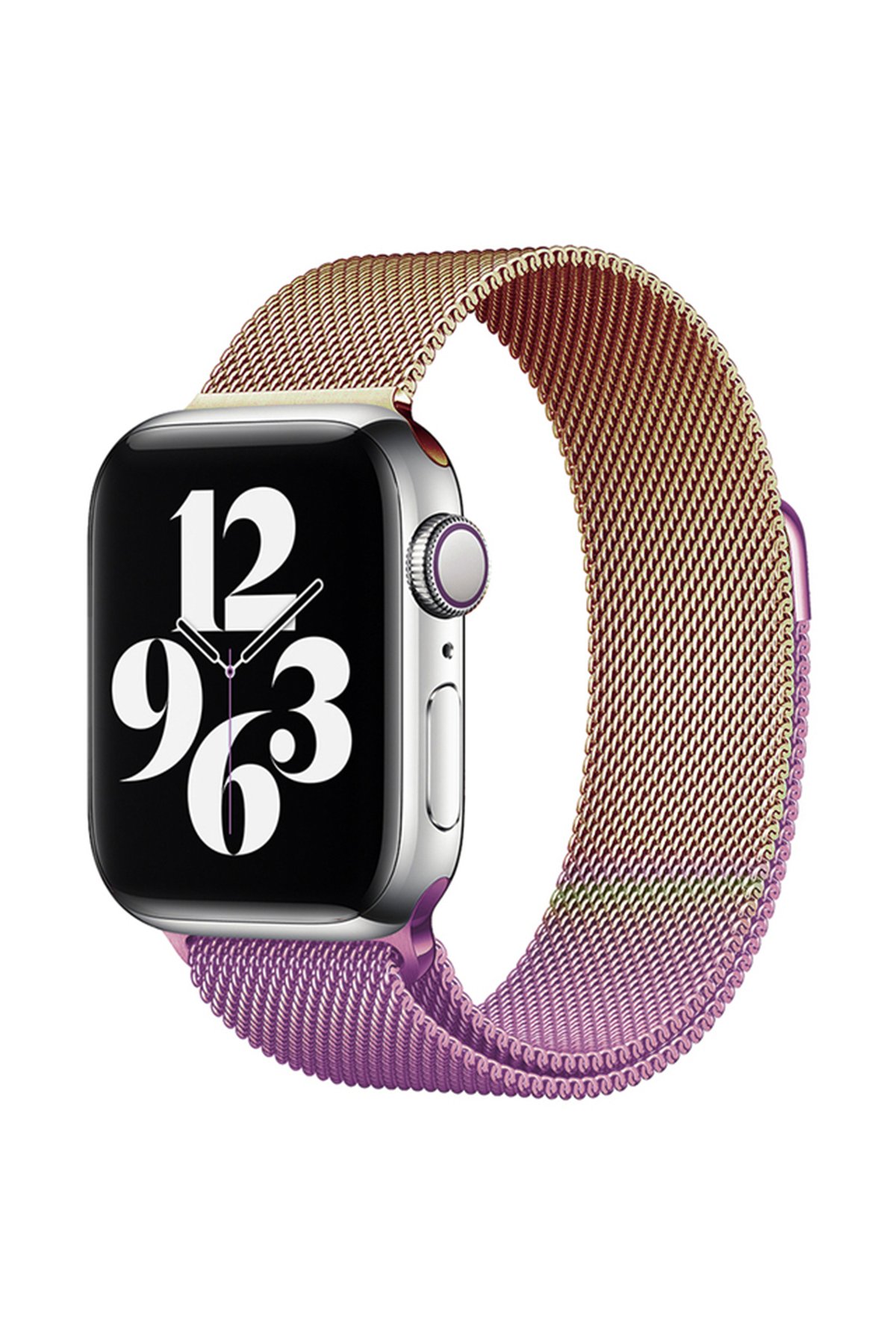  Apple Watch 41mm Metal Mıknatıslı Kordon - Mor-Rose