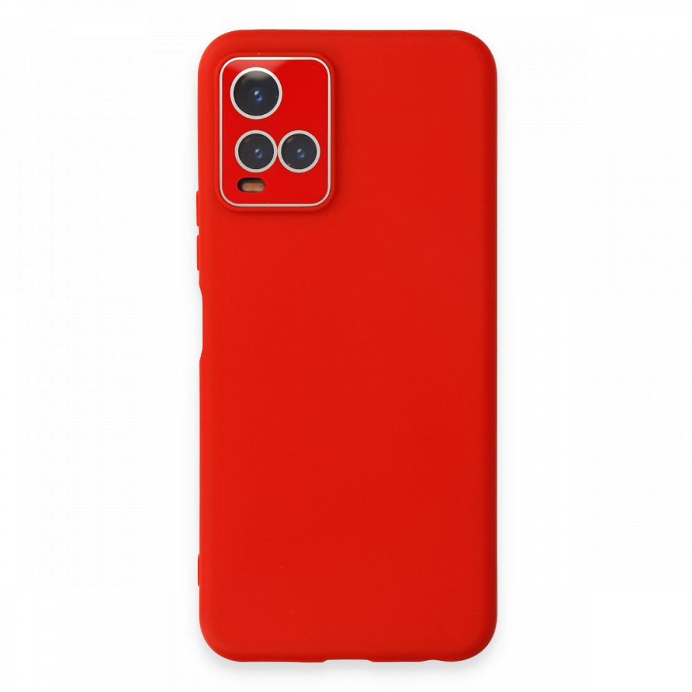  Vivo Y21S Kılıf Lansman Glass Kapak - Kırmızı