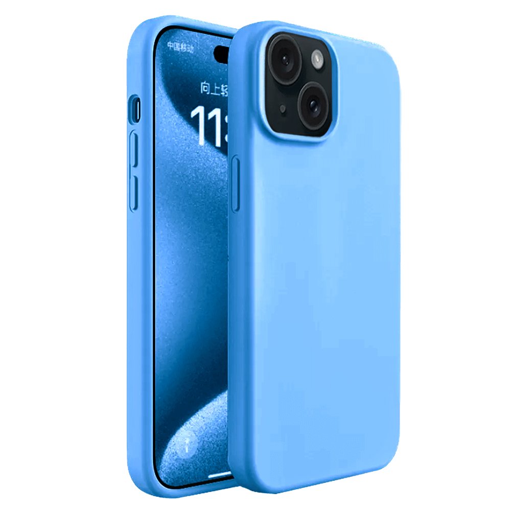  iPhone 15 Plus Kılıf First Silikon - Mavi