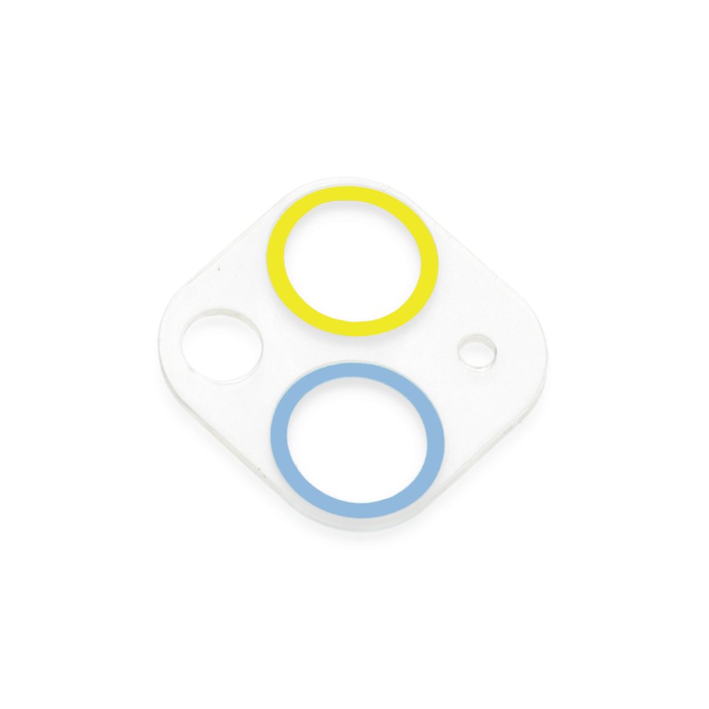  iPhone 13 Mini Renkli Kamera Lens Koruma Cam - Sarı-Mavi