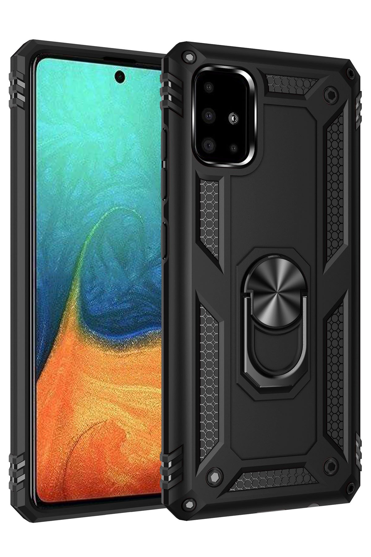 Samsung Galaxy A71 Kılıf Sofya Yüzüklü Silikon Kapak - Siyah Samsung Galaxy A71 Kılıf Sofya Yüzüklü Silikon Kapak - Siyah
