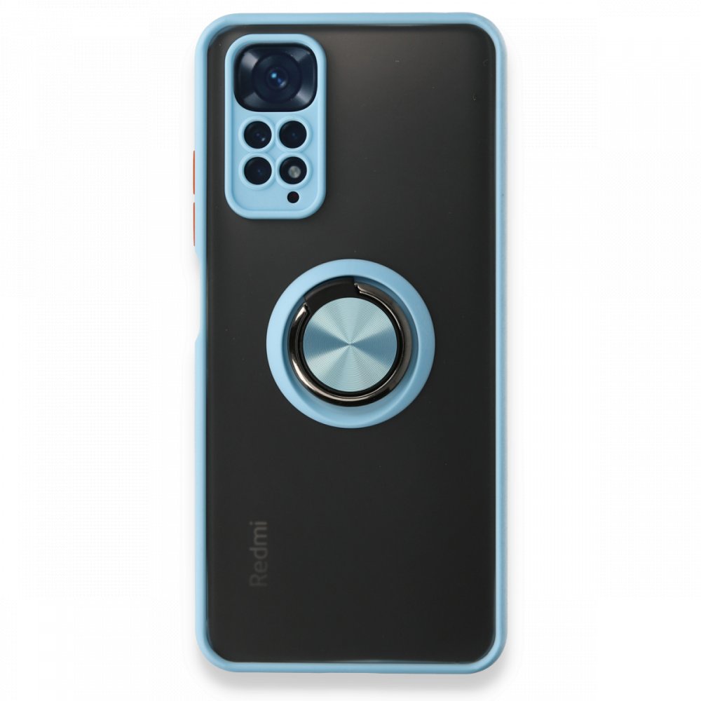 Redmi Note 11 Kılıf Montreal Yüzüklü Silikon Kapak - Buz Mavi