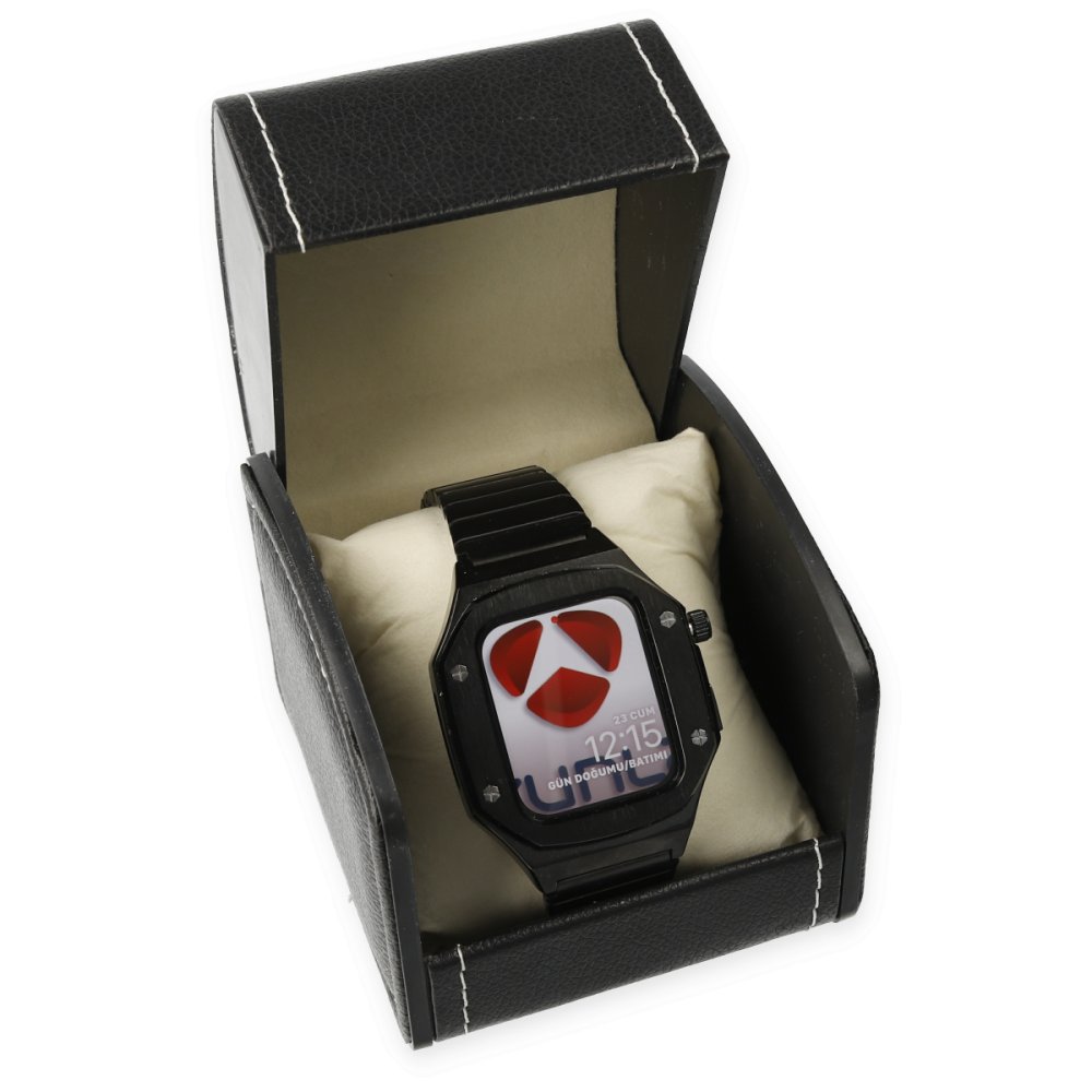  Apple Watch 44mm KR409 Metal Kordon - Siyah