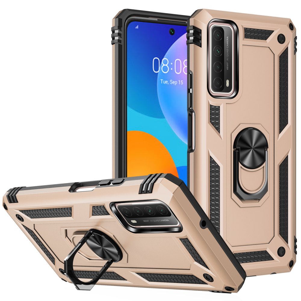 Huawei P Smart 2021 Kılıf Sofya Yüzüklü Silikon Kapak - Gold  Huawei P Smart 2021 Kılıf Sofya Yüzüklü Silikon Kapak - Gold