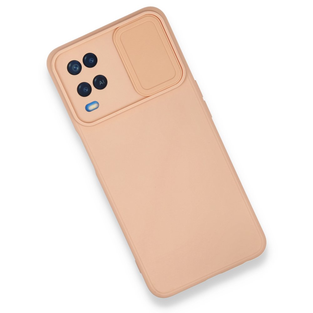 Oppo A54 4G Kılıf Color Lens Silikon - Pudra Oppo A54 4G Kılıf Color Lens Silikon - Pudra