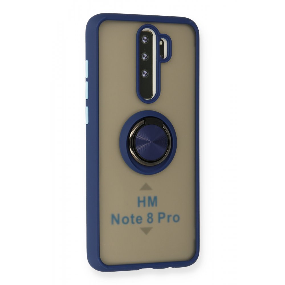 Redmi Note 8 Pro Kılıf Montreal Yüzüklü Silikon Kapak - Lacivert