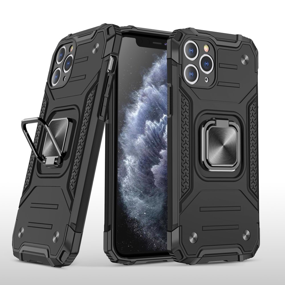  iPhone 11 Pro Kılıf Zegna Yüzüklü Silikon Kapak - Siyah