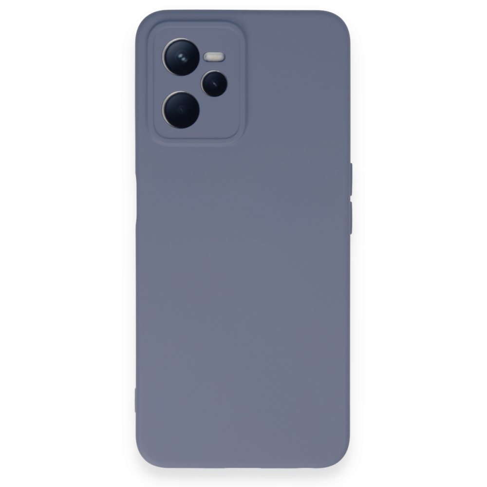Realme C35 Kılıf Nano içi Kadife Silikon - Gri  Realme C35 Kılıf Nano içi Kadife Silikon - Gri