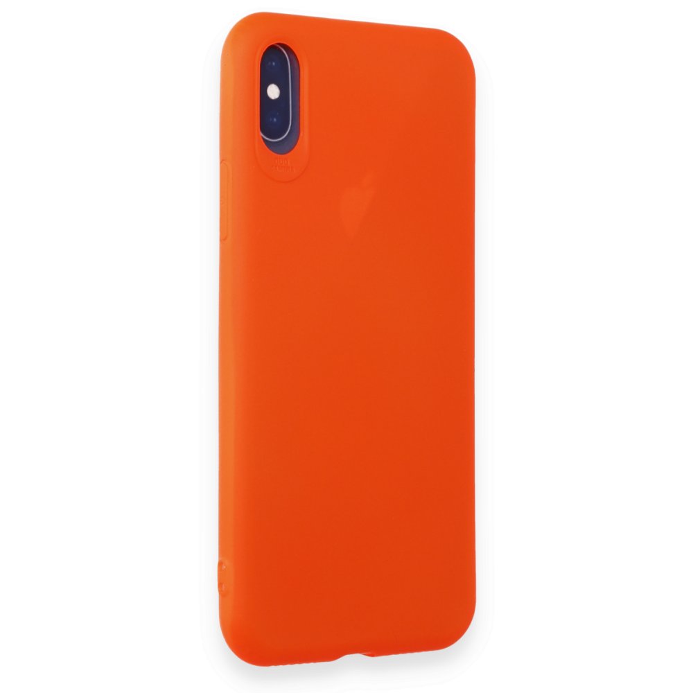  iPhone X Kılıf First Silikon - Parlak Turuncu
