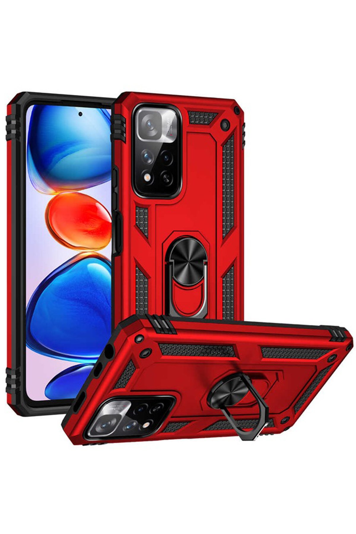 Redmi Note 11 Pro Plus 5G Kılıf Sofya Yüzüklü Silikon Kapak - Kırmızı Redmi Note 11 Pro Plus 5G Kılıf Sofya Yüzüklü Silikon Kapak - Kırmızı