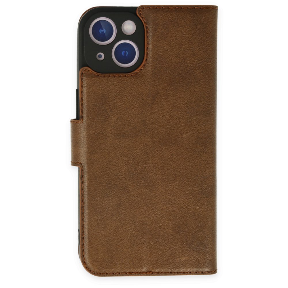  iPhone 14 Plus Kılıf Trend S Plus Kapaklı Kılıf - Taba