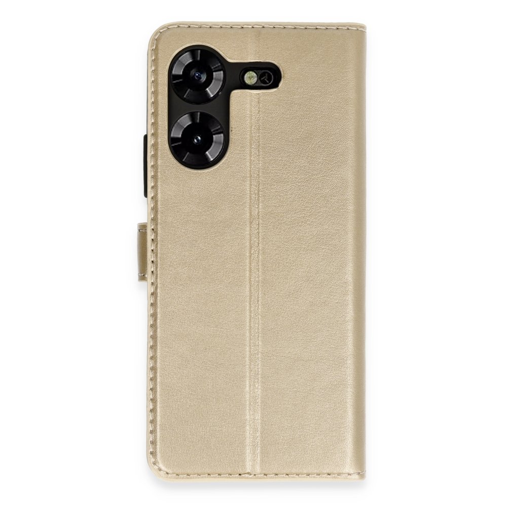 Tecno Pova 5 Kılıf Trend S Plus Kapaklı Kılıf - Gold Tecno Pova 5 Kılıf Trend S Plus Kapaklı Kılıf - Gold