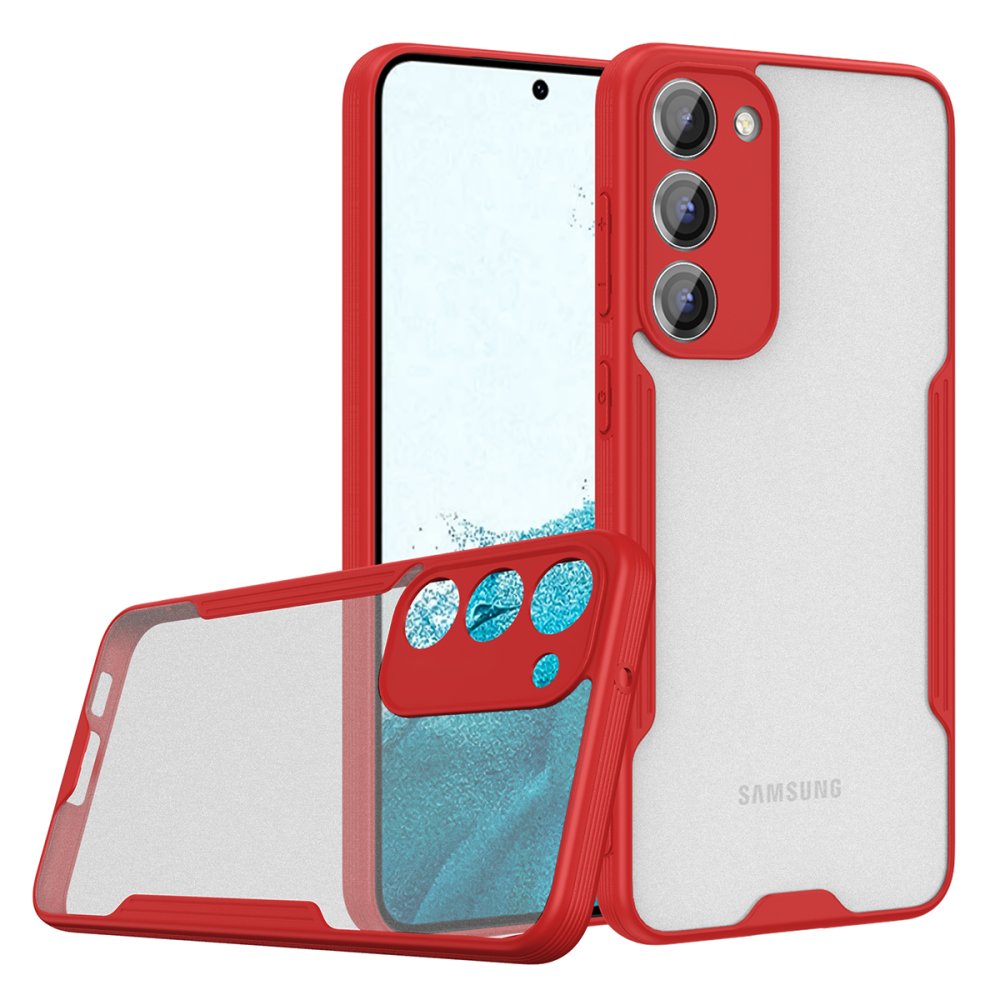  Samsung Galaxy S23 Kılıf Platin Silikon - Kırmızı