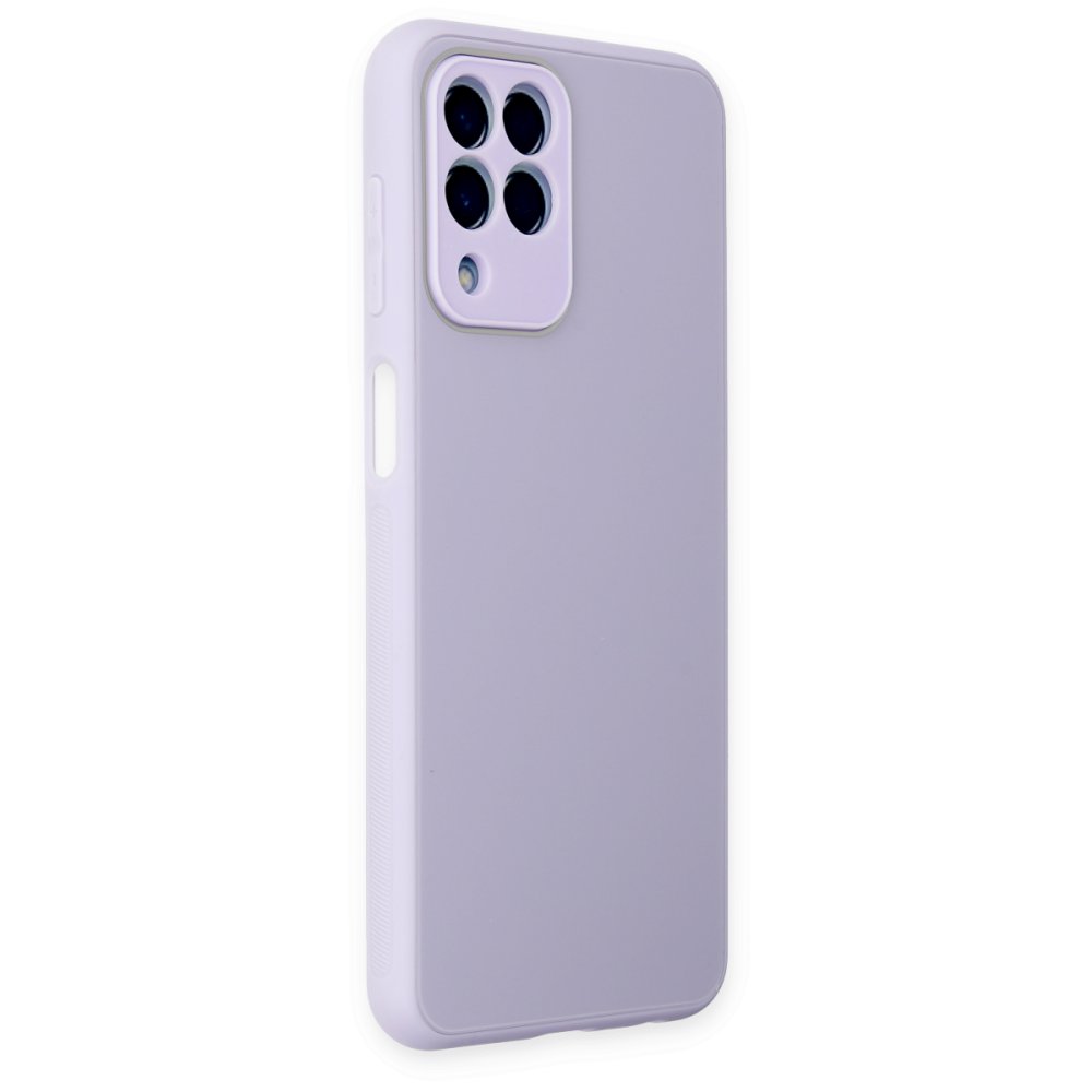  Samsung Galaxy M33 Kılıf Glass Kapak - Lila