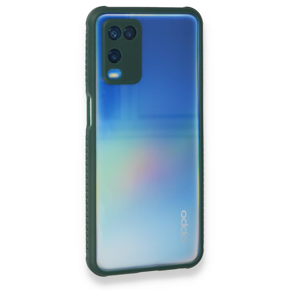 Oppo A54 4G Kılıf Miami Şeffaf Silikon - Koyu Yeşil Oppo A54 4G Kılıf Miami Şeffaf Silikon - Koyu Yeşil