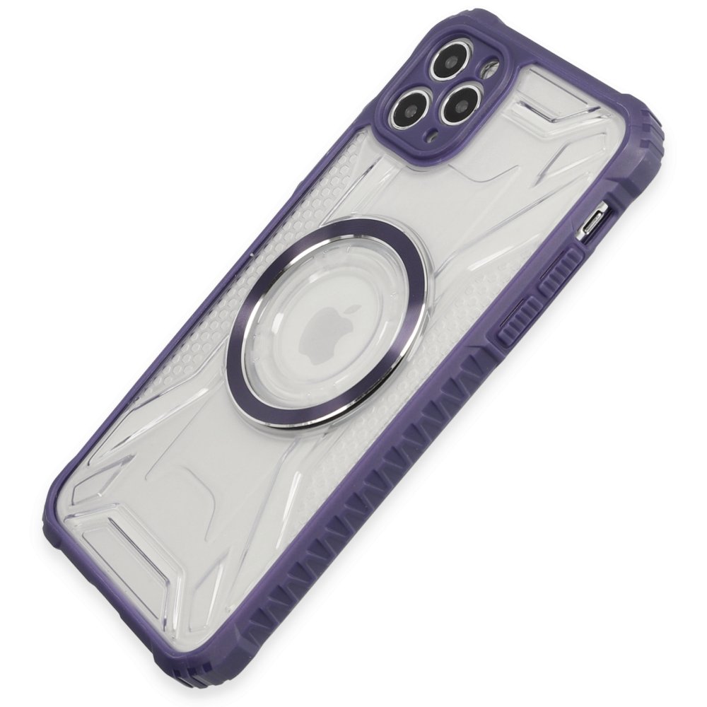  iPhone 11 Pro Max Kılıf Prag Magneticsafe Kapak - Derin Mor