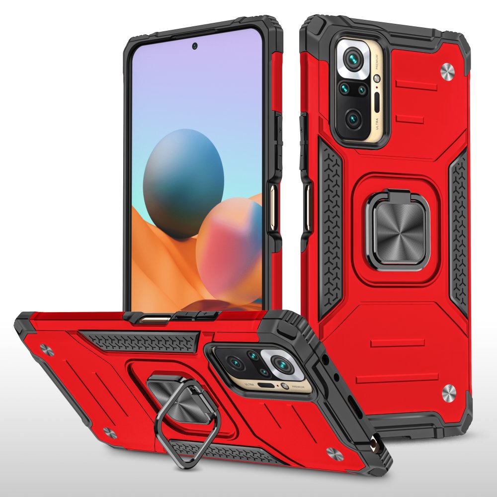 Redmi Note 10 Pro Kılıf Zegna Yüzüklü Silikon Kapak - Kırmızı