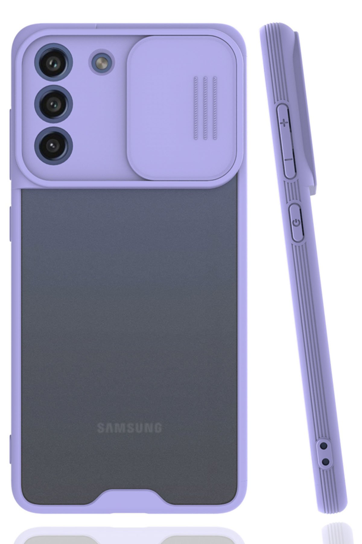  Samsung Galaxy S21 FE Kılıf Platin Kamera Koruma Silikon - Lila