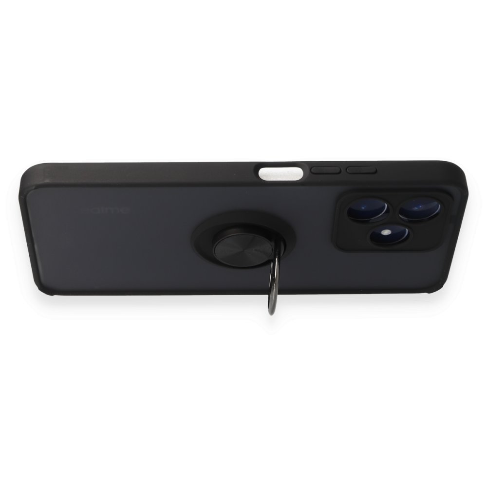Realme C53 Kılıf Montreal Yüzüklü Silikon Kapak - Siyah Realme C53 Kılıf Montreal Yüzüklü Silikon Kapak - Siyah