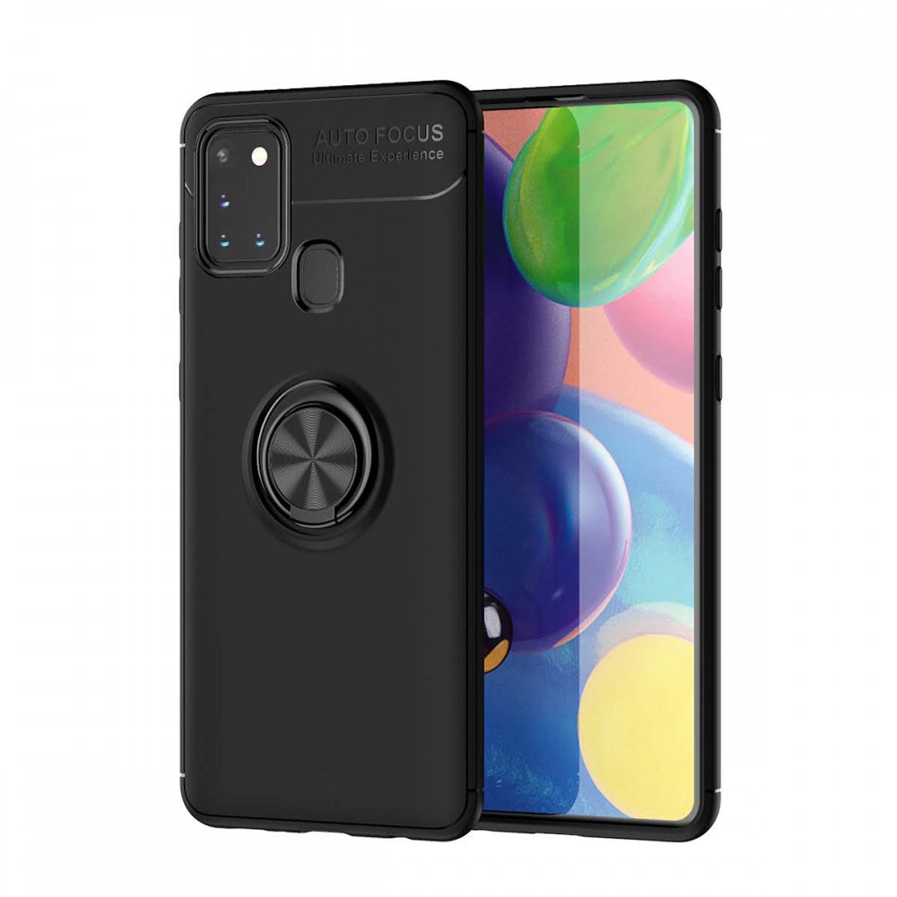  Samsung Galaxy M31 Kılıf Range Yüzüklü Silikon - Siyah