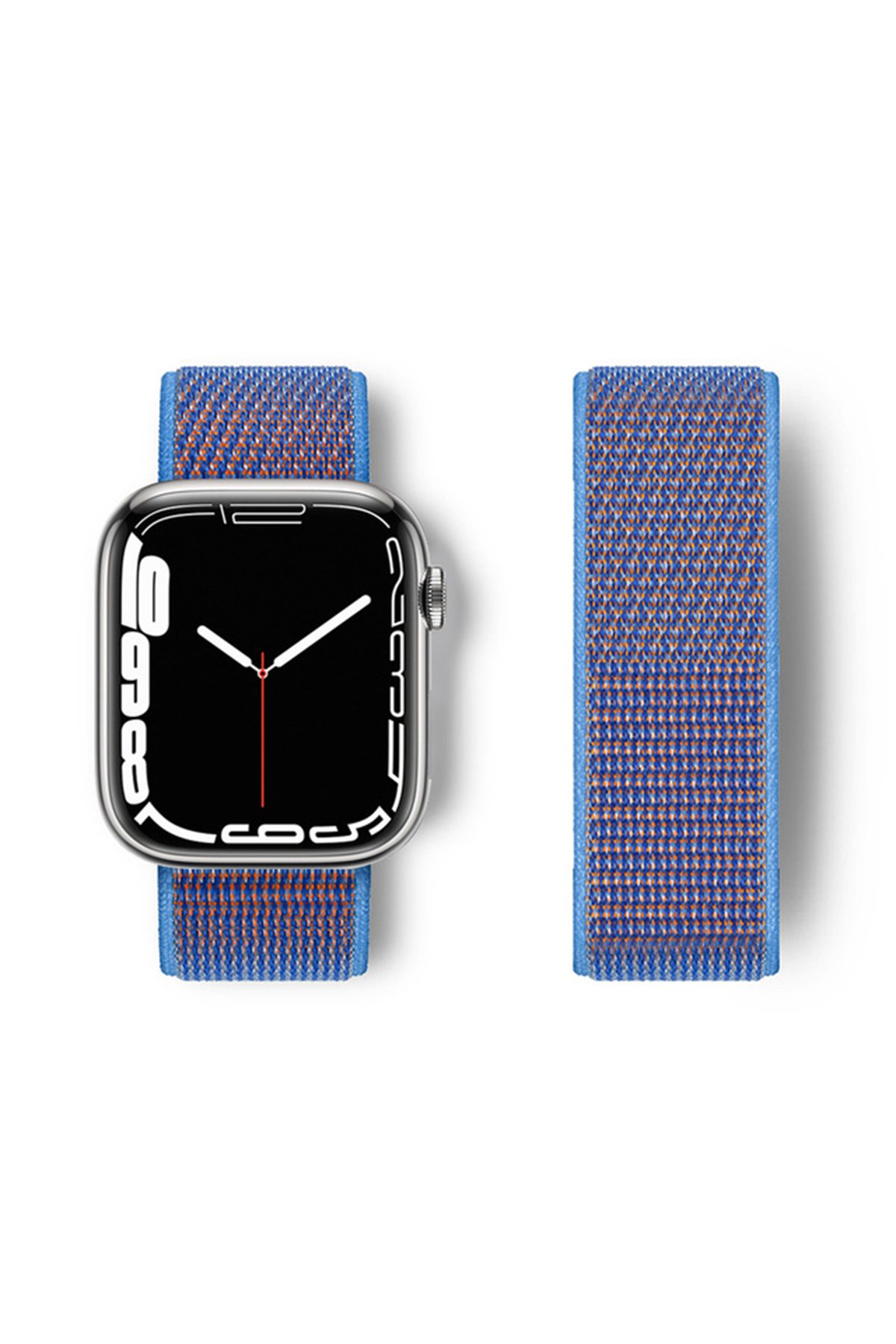  Apple Watch 45mm Hasırlı Cırtcırtlı Kordon - Mor