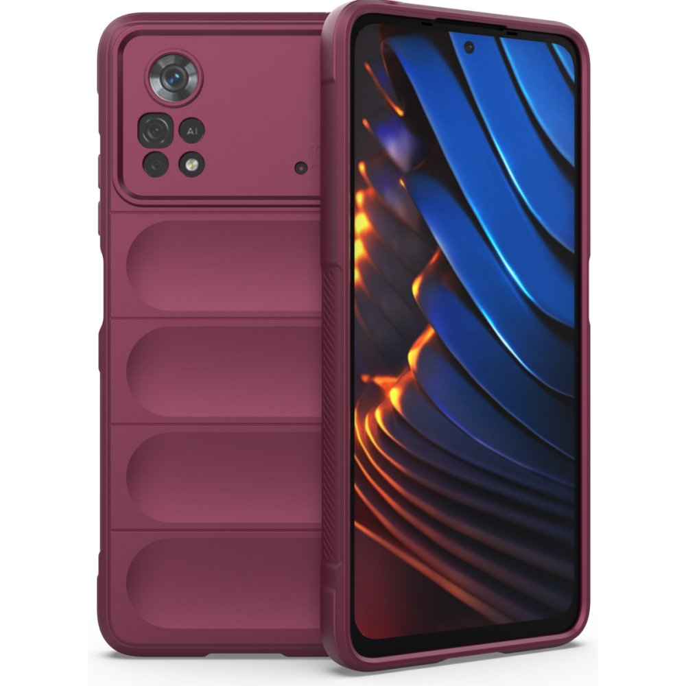  Xiaomi Poco X4 Pro 5G Kılıf Optimum Silikon - Bordo