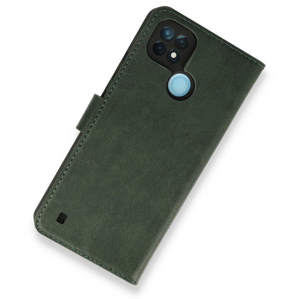 Realme C21 Kılıf Trend S Plus Kapaklı Kılıf - Yeşil Realme C21 Kılıf Trend S Plus Kapaklı Kılıf - Yeşil