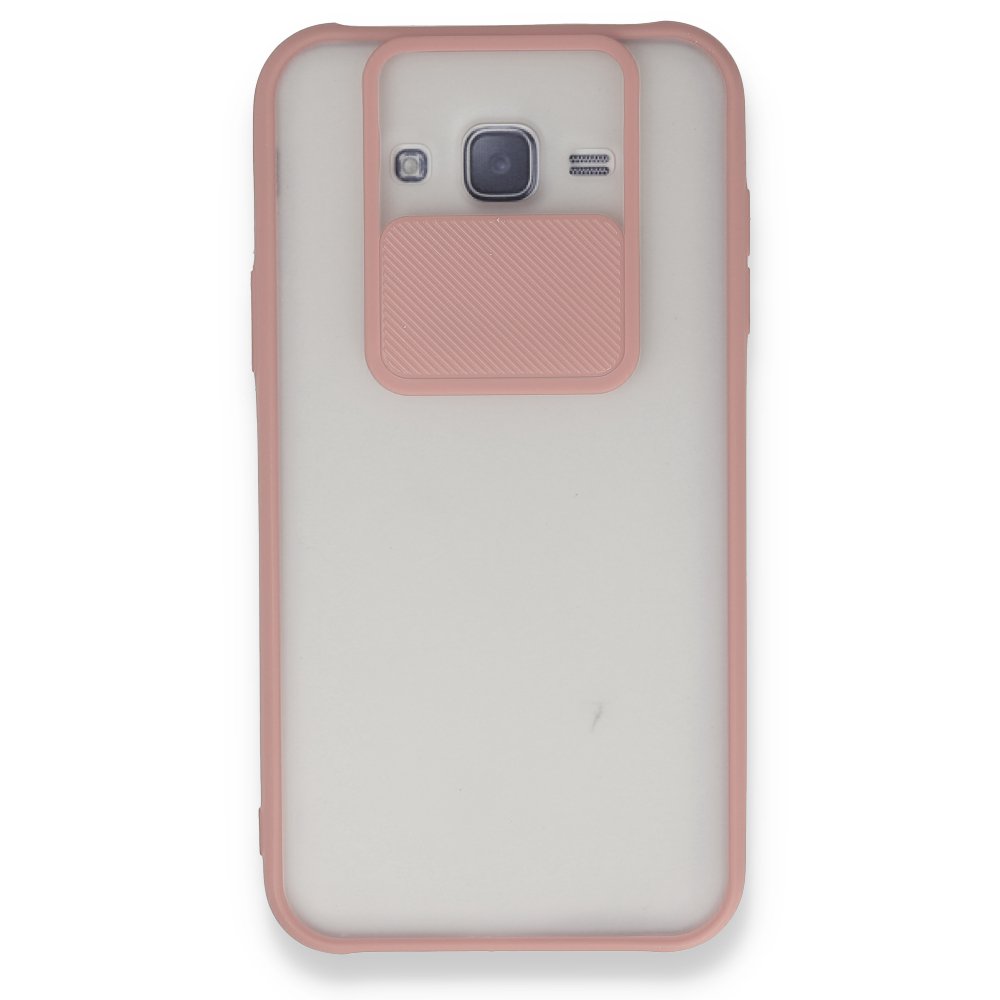  Samsung Galaxy J7 Kılıf Palm Buzlu Kamera Sürgülü Silikon - Pembe