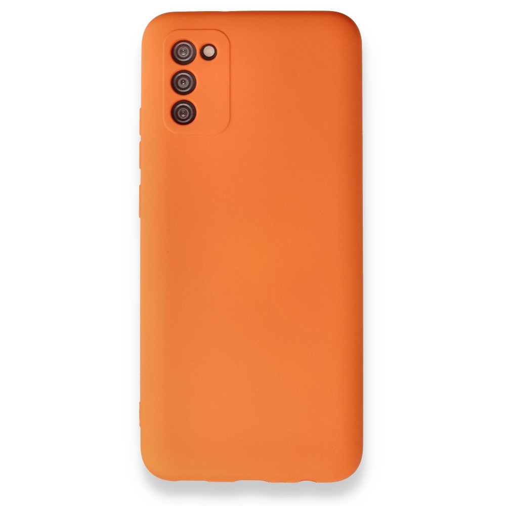  Samsung Galaxy A03S Kılıf Nano içi Kadife Silikon - Turuncu