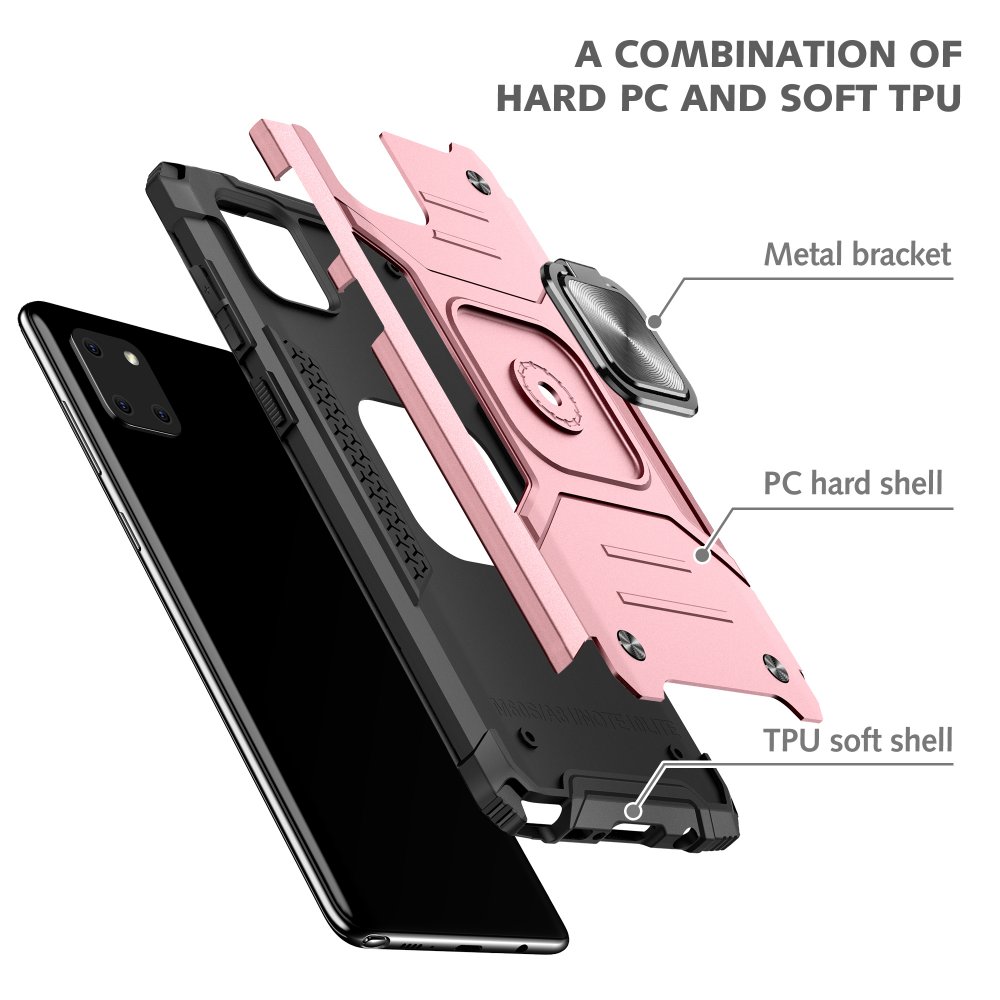  Samsung Galaxy A81 / Note 10 Lite Kılıf Zegna Yüzüklü Silikon Kapak - Rose