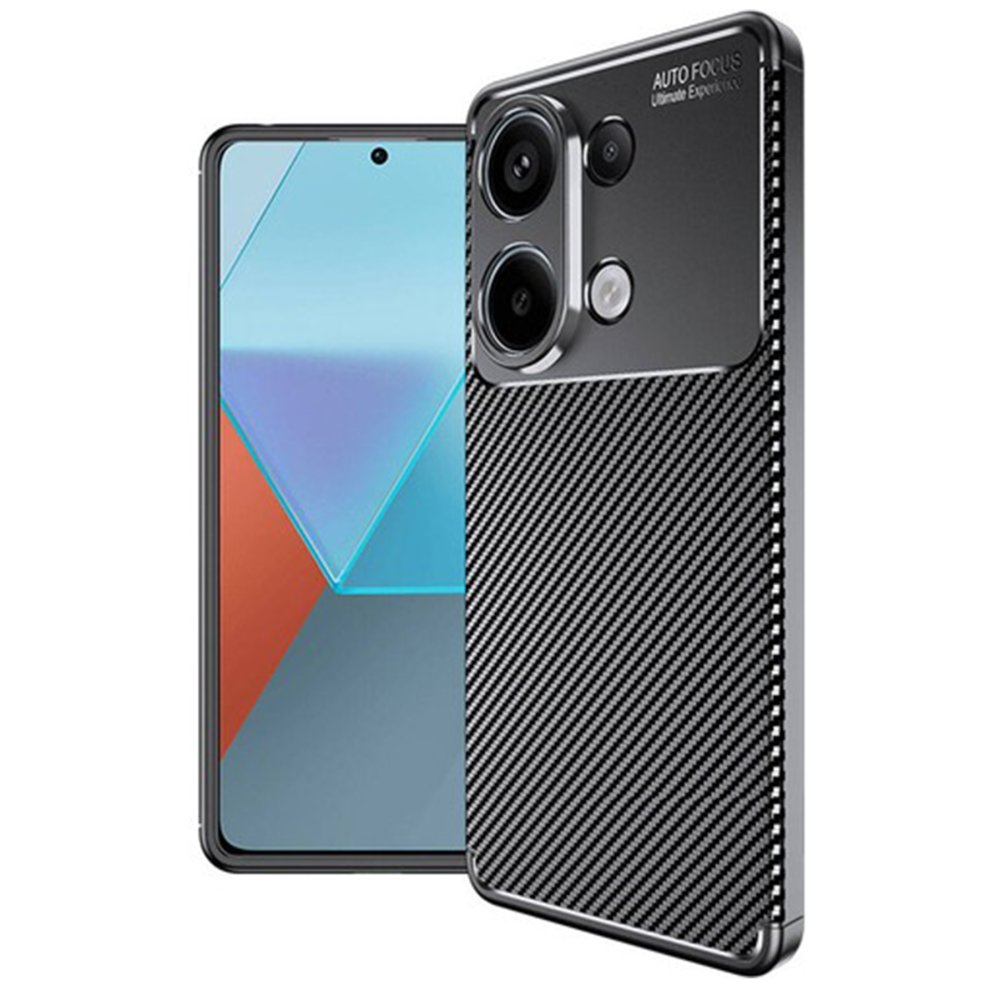 Redmi Note 13 Pro 4G Kılıf Auto Focus Karbon Kapak - Siyah