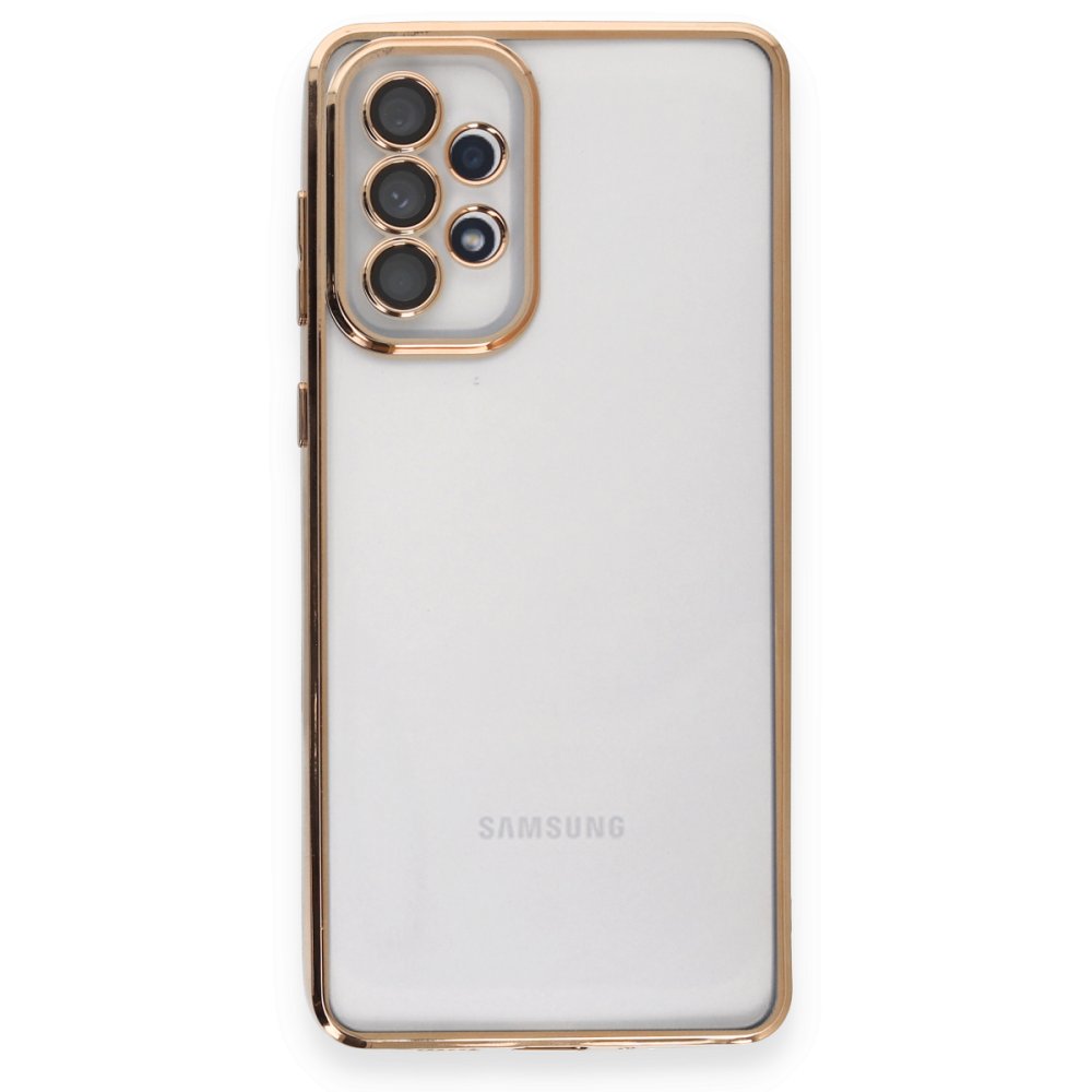  Samsung Galaxy A73 5G Kılıf Razer Lensli Silikon - Gold