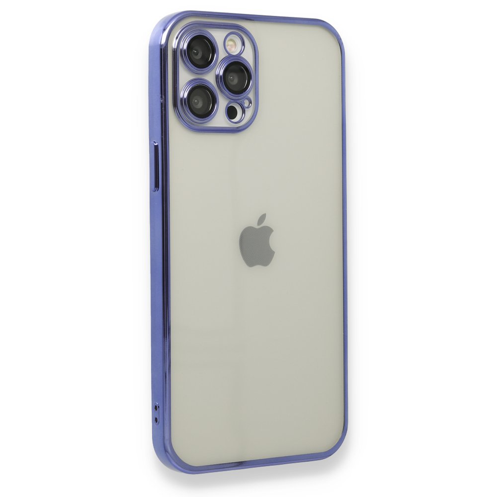  iPhone 12 Pro Max Kılıf Razer Lensli Silikon - Mor