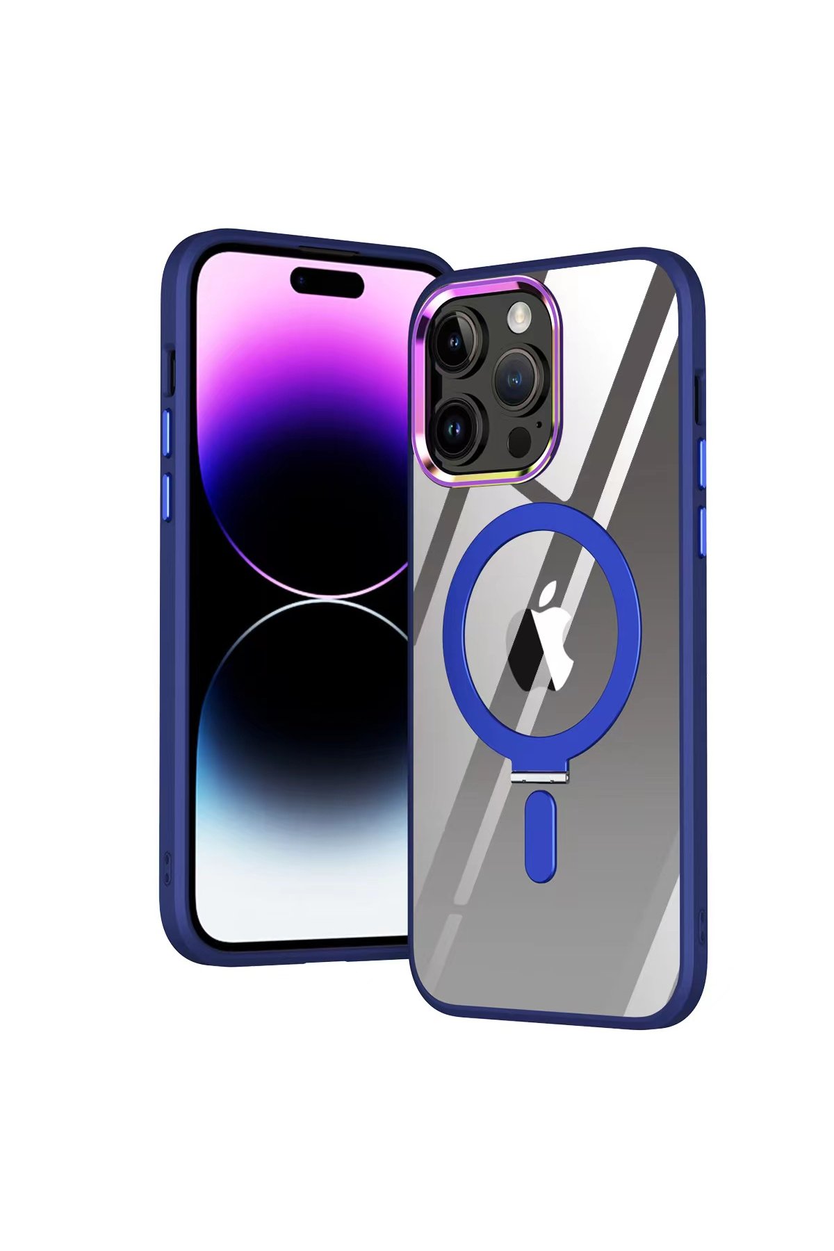  iPhone 14 Pro Kılıf Mudo Magneticsafe Standlı Kapak - Lacivert