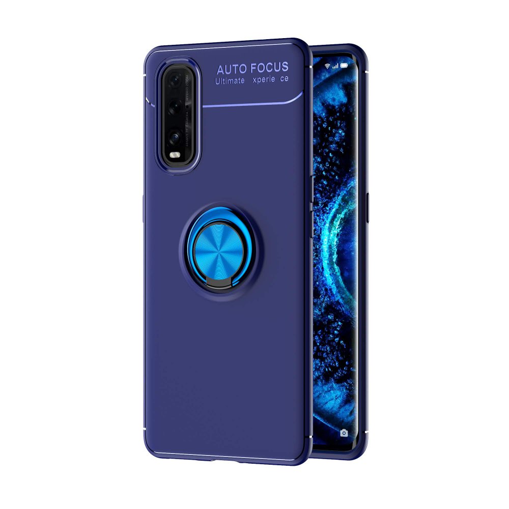  Oppo Find X2 Kılıf Range Yüzüklü Silikon - Mavi