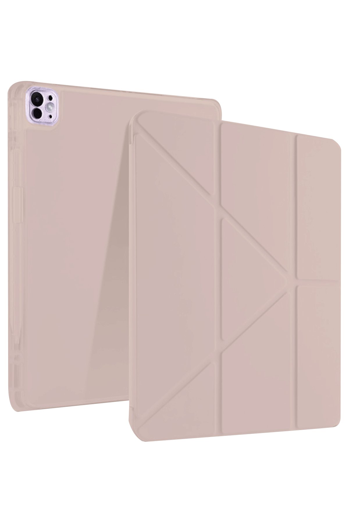 iPad Pro 13 (2024) Kılıf Kalemlikli Mars Tablet Kılıfı - Rose Gold iPad Pro 13 (2024) Kılıf Kalemlikli Mars Tablet Kılıfı - Rose Gold