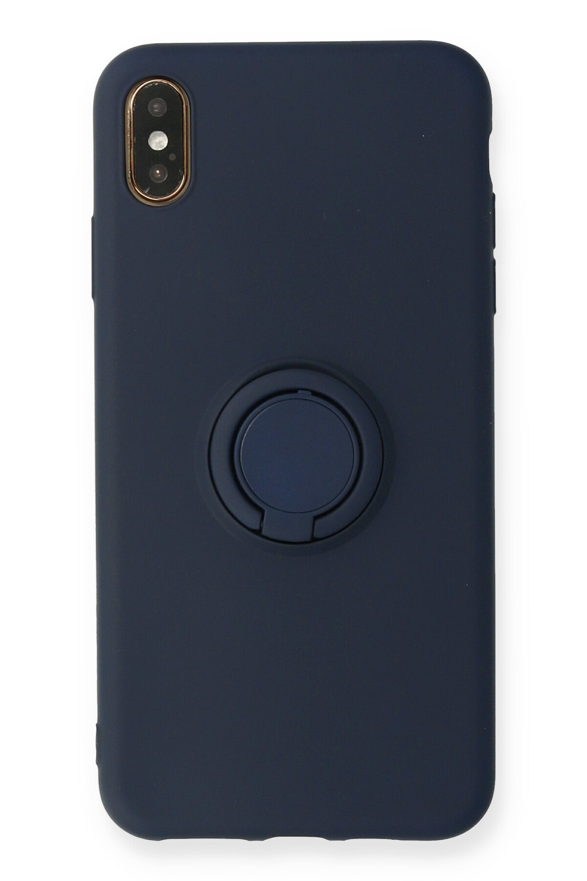  iPhone XS Max Kılıf Viktor Yüzüklü Silikon - Lacivert