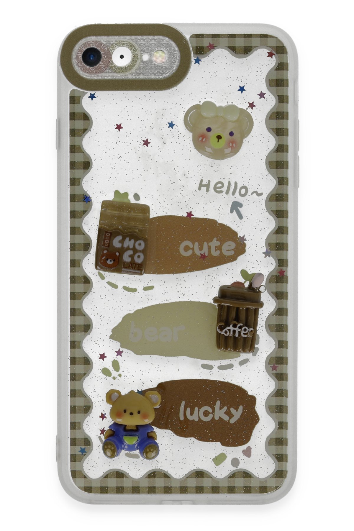  iPhone 8 Kılıf Sweet Desenli Silikon Kapak - Şeffaf